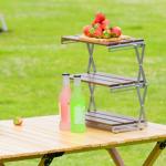 Portable Outdoor Desktop Folding Shelves For Camping Multi Layer Storage Racks for sale