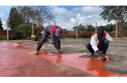 China 9-13MM Sandwich System Athletic Track Material 400 Meter 8 Lanes Jogging Tracks supplier
