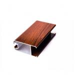 Heat Transfer Glossy Wood Surface Aluminium Door Profiles for sale