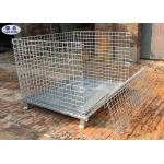 Rigid Mesh Metal Pallet Cage Collapsible Hot Dipped Galvanized Steel Wire for sale