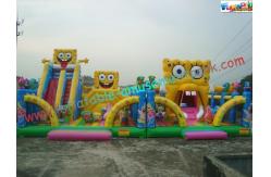 China Spongebob Giant Inflatable Amusement Park , Inflatable Big Funcity Games supplier