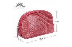 China Custom Waterproof Shell Shape Zippered PU Lipstick Makeup Toiletry Bag supplier