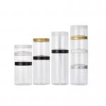 Amber Clear PET Plastic Storage Jars With Aluminum Plastic Screw Cap