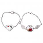 Personalized Sublimation Angel Wings Bracelet Creative Souvenir Gift Sublimation Metal Charm Bracelets for sale
