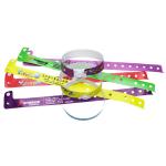 Custom Promotional Gift Items Logo Vinyl PVC Wristbands One Layer PVC Waterproof Colorful Paper for sale