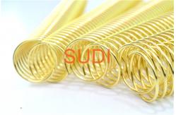 China Wire Diameter 2mm 50mm Pitch 4:1 Electroplated Gold Spiral Bound Coil supplier