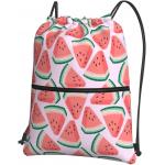 Watermelon Drawstring Gym Backpack Bag Waterproof For Men Women With Pockets