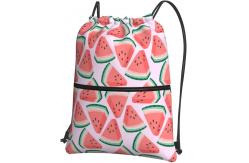 China Watermelon Drawstring Gym Backpack Bag Waterproof For Men Women With Pockets supplier