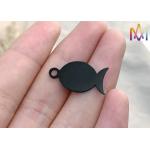 Plated SS Black Fish Shaped Pendant OEM ODM Supported