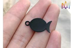 China Plated SS Black Fish Shaped Pendant OEM ODM Supported supplier