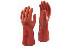 China 30CM Length Protective Work Gloves , PVC Coated Acid Resistant Gloves supplier