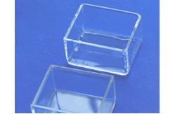 China Cuboid Container Quartz Urn Clear Cube Size One Side Open Hardened supplier