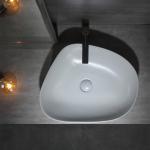 580*470*140mm Irregularity Sanitary Ware Basin With Base Stand for sale
