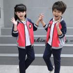Kids Kindergarten Primary School Uniforms Long Sleeve Stand Collar Sportswear for sale