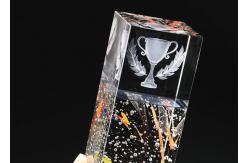 China Durable K9 Crystal Trophy Cup Custom Engraving Logo / Texts Solid Structure supplier