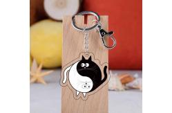 China Holographic Acrylic Key Chain Cute Cartoon Animal Pet Picture Printed Acrylic Picture Keychain supplier