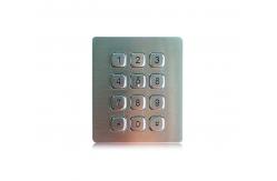 China 12 Keys Industrial Stainless Steel Keypad Vandal Proof Numeric Keypad For ATM supplier