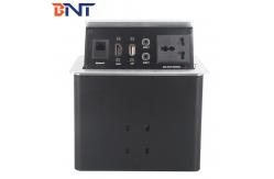China Conference Desktop Power Sockets , Pneumatic Table Pop Up Socket Box supplier