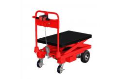 China 1500kg Manual Scissor Lift Table Red Hydraulic Table Lift Cart supplier