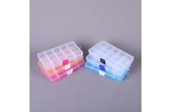 China 15 Grid Plastic Storage Box Organizer Orange Removable Dividers supplier