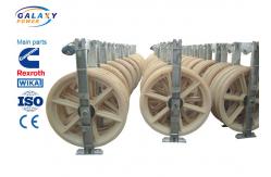 China Nylon Wheel Wire Pulling Blocks , 3 Sheave Galvanized Steel Wire Pulling Pulley supplier