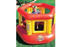 China PVC Tarpaulin Inflatable Amusement Park , Blue / Red Mini Bouncer With Slide supplier