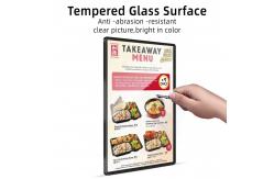 China Rectangle Aluminum Frame Magnetic Electronic Menu Board with Black/Silver Design supplier