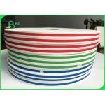 60gsm 120gsm Printed Straw Paper , 13.5mm 14mm 15mm Food Grade Kraft Paper Roll for sale