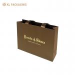Custom Printed Logo Brown Paper Shopping Bag with Ribbon Handle Production Time 15-20 Days Customer Provided for sale