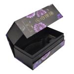 Free sample custom special shape flip hard paper box luxury cosmetics skin care packaging carton with insert tray for sale