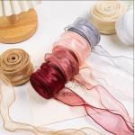 Colorful Organza Ribbon Roll Decorating Gift Warp Glitter Wire Silk Ribbon For Flower Gifts Packing DIY Accessories for sale