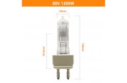 China 80V 1200W Halogen Lamp Theatre TV AC Reflector Quartz Light Bulb Replacement supplier