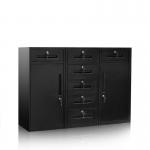 Black Multi Function Combination 650mm Cold Rolled Steel Storage Locker for sale
