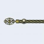 Aluminum Oval-Shaped Finial Anti-Brass Color 3m Iron Pole Curtain Rod With Single Bracket for sale