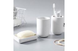 China Wheat Toothbrush Cup Glass Soap Box Biodegradable Bathroom Wash Sets supplier