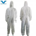White Waterproof Disaposable Microporous Protective Coveralls Adequate Supply En14126 for sale