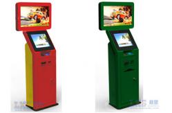 China Ticket Dispenser Dual Screen Kiosk With Barcode Scanner Self Service Terminal supplier