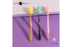 China Waterproof Silicone Eyelash Brush Disposable Silicone Mascara Wands With PP Handle supplier