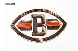 China Sequin Embroidery Letters Clothing Applique Patches With Sew On Backing supplier
