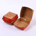 Customized Clam Shell Eco-friendly Kraft Paper Food Grade Packaging Burger Box