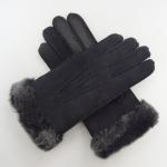 Fashion customized sheepskin touch screen gloves winter warm with fur cuff for sale