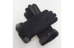 China Fashion customized sheepskin touch screen gloves winter warm with fur cuff supplier