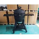 China Ceramic 22 Inch Kamado Grills BBQ Bubble Black Glaze Surface factory