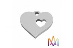 China OEM Handmade Hollow Heart Shaped Engraved Bracelet Charms supplier