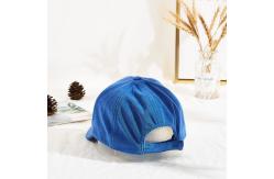 China Custom Blue 58cm 6 Panel Baseball Caps Velcro Back Closure supplier