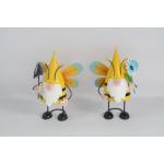 25cm Tall Iron Yellow Gnome Metal Garden Decoration Yard Ornaments for sale