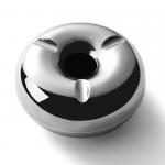 Shiny Silver 12cm Mini Pocket Ashtray Doughnut Shaped Antique Portable Ashtray for sale