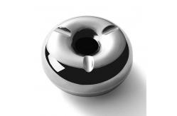 China Shiny Silver 12cm Mini Pocket Ashtray Doughnut Shaped Antique Portable Ashtray supplier