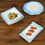 Blue Melamine Dinner Plates With Pattern In Two Colors Dishware Safe Ceramic Finish for sale