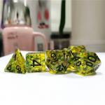 Yellow flash Resin Boarding Dice Set  dnd dice